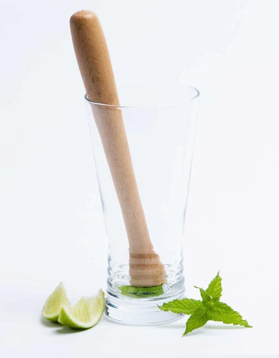 Treasure Exports Cocktail Muddler 8" and Mixing Spoon Set, Bar Cocktail Muddler, Spiral Stirrer 11" Long Spiral Handle to Create Refreshing Drink : 2 Pcs - TREASURE EXPORTS