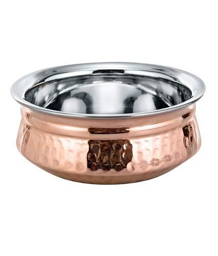 Treasure Exports Steel Copper Sauce Pot Handi Bowl (1000 ML) - TREASURE EXPORTS