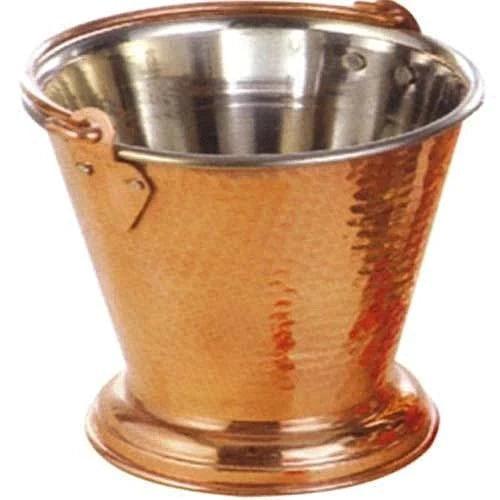 Treasure Exports Steel Copper Bucket Balti, Serving Indian Dishes Home Restaurant Hotel (400 ml) - TREASURE EXPORTS