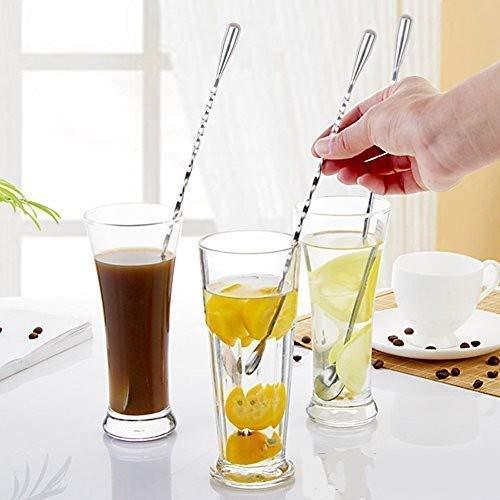 Treasure Exports Teardrop Twisted Design Bar Spoon, Japanese Style Teardrop End Design Cocktail Mixing Spoon 12 Inches : 4 Pcs Set - TREASURE EXPORTS