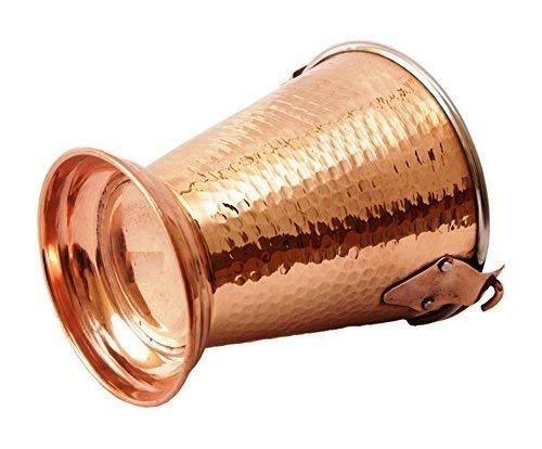 Treasure Exports Steel Copper Bucket Balti with 1 Serving Spoon Indian Dishes Home Restaurant Hotel (850 ml) - TREASURE EXPORTS