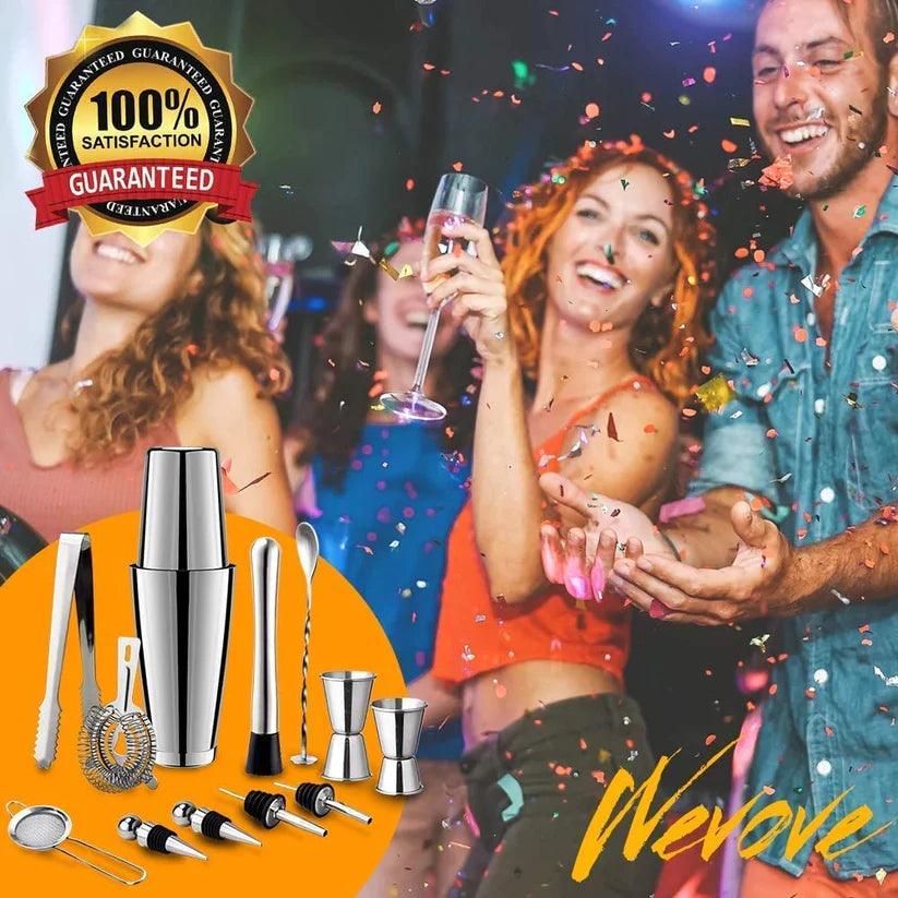 Treasure Exports 13 Piece Cocktail Shaker Bar Tools Set,Bartender Kit with All Bar Accessories, Perfect Gift Set - TREASURE EXPORTS