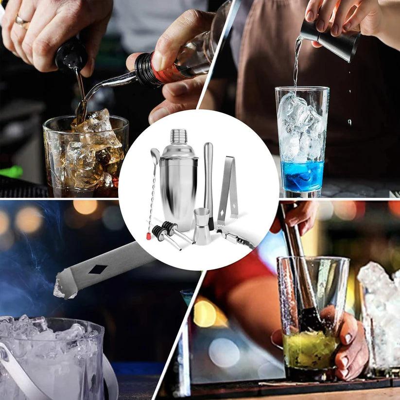 Treasure Exports Cocktail Shaker Set 8 Piece Basic Bartender Kit for Drink Mixing Martini - TREASURE EXPORTS
