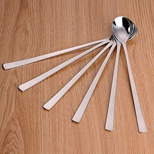 Treasure Exports Extra Long Spoon for Iced Tea, Coffee Ice Cream Spoon for Tall Glasses, Cocktail Bar Stainless Steel Spoon Milkshake Spoon: 12 Pcs Set - TREASURE EXPORTS