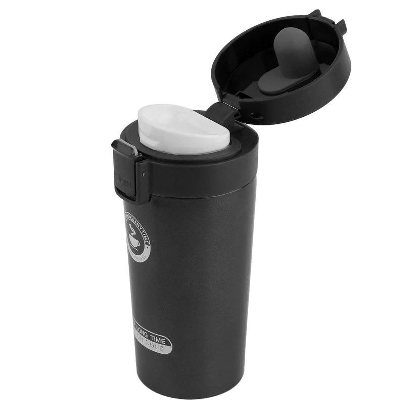 Treasure Exports Double Wall Vacuum Insulated Travel Stainless Steel Coffee 300ml (Black) - TREASURE EXPORTS