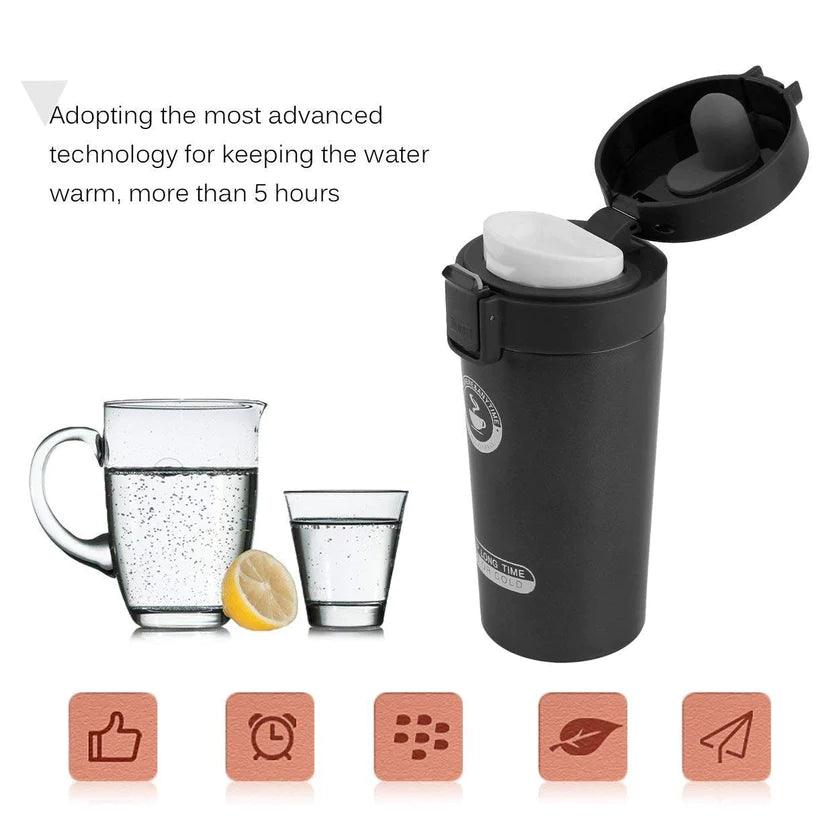 Treasure Exports Double Wall Vacuum Insulated Travel Stainless Steel Coffee 300ml (Black) - TREASURE EXPORTS