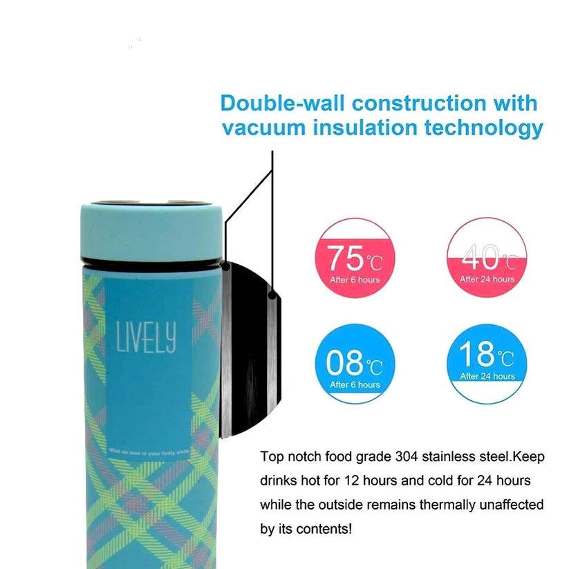 Treasure Exports Stainless Steel Double Wall Vacuum Insulated Flask 480 ml, Sky Blue - TREASURE EXPORTS