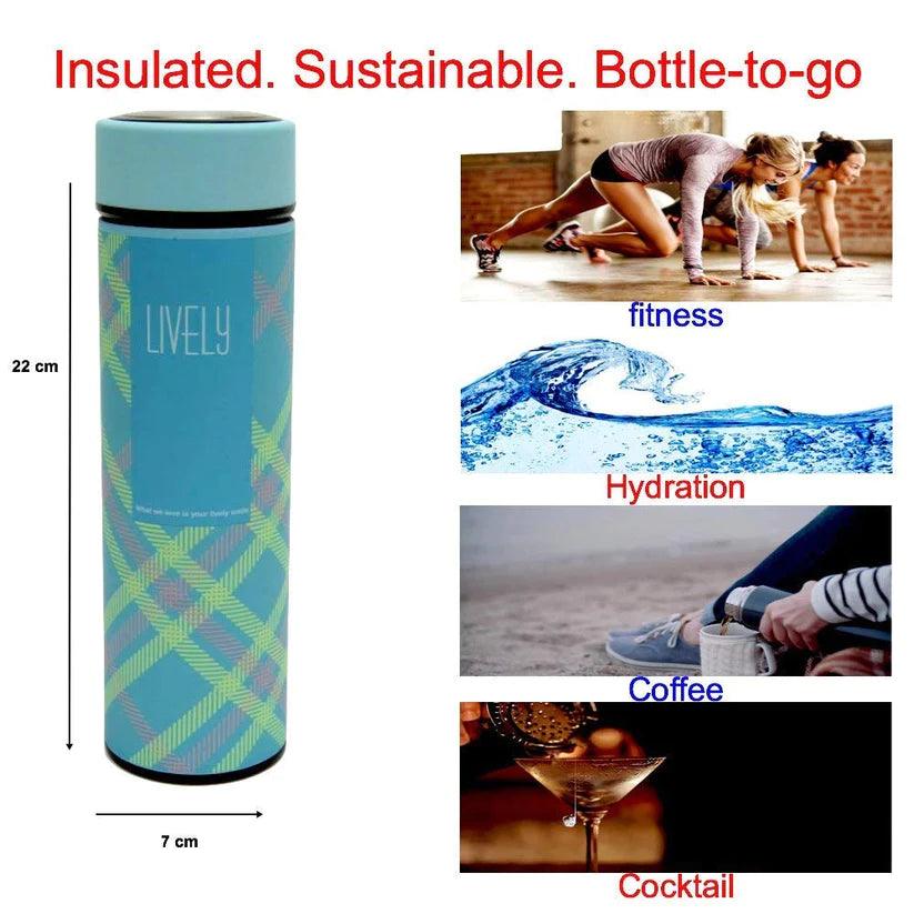 Treasure Exports Stainless Steel Double Wall Vacuum Insulated Flask 480 ml, Sky Blue - TREASURE EXPORTS