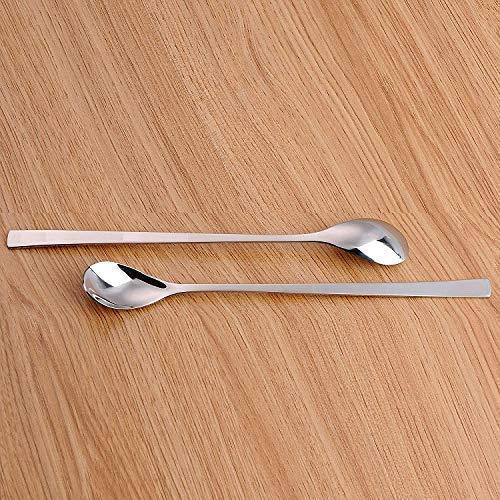 Treasure Exports Stainless Steel Spoon for Iced Tea Coffee Ice Cream Spoon for Tall Glasses, Cocktail Bar Stainless Steel Soda Spoon 2 Pcs Set - TREASURE EXPORTS