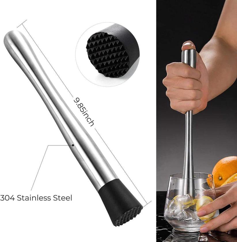 Treasure Exports Cocktail Set Peg Measuring Jigger Mixing Spoon Muddler Pro Bar Tools Set: 2 Pieces - TREASURE EXPORTS