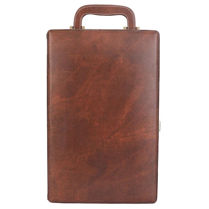 Treasure Exports 3 Glasses Bar Set | Travel Bartender Kit | Portable Leatherette Bar Set for Car, Home,Bar Tools Set (Brown) - TREASURE EXPORTS