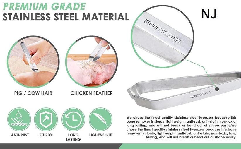 Treasure Exports Stainless Steel Fish Bone Remover, Pincer Puller Tongs Pick-Up Tool, Feather Removal Tools, Pliers for Chef Cooking Utensils: 1 Pc - TREASURE EXPORTS