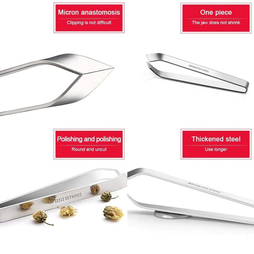 Treasure Exports Tweezers 6 Inch, 4.7 Inch Flat and Fish Bone Tweezers Pliers for Chef Cooking Utensils, Medical Beauty Utensils : 4 Pcs Set - TREASURE EXPORTS
