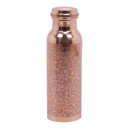 Treasure Exports Pure Copper Water Bottle 1000 ML for Yoga, Sports, Gym, Office and School (Set of 2) - TREASURE EXPORTS