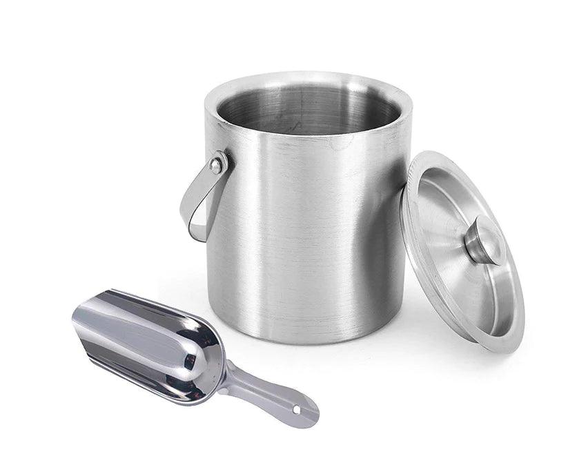 Treasure Exports Stainless Steel Ice Bucket and Tong Set of 2 Pieces - TREASURE EXPORTS