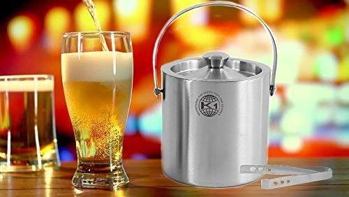 Treasure Exports Bar Set for Drink Mixing Bar Tools: Ice Bucket Peg Measurer 30-60 ml Teardrop Bar Spoon Ice Tong Bottle Opener Pourer Muddler: 8 Pcs Set - TREASURE EXPORTS