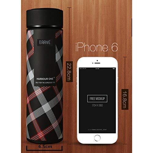 Treasure Exports Stainless Steel Double Wall Vacuum Insulated Flask 480 ml, Black Color (Brave) - TREASURE EXPORTS