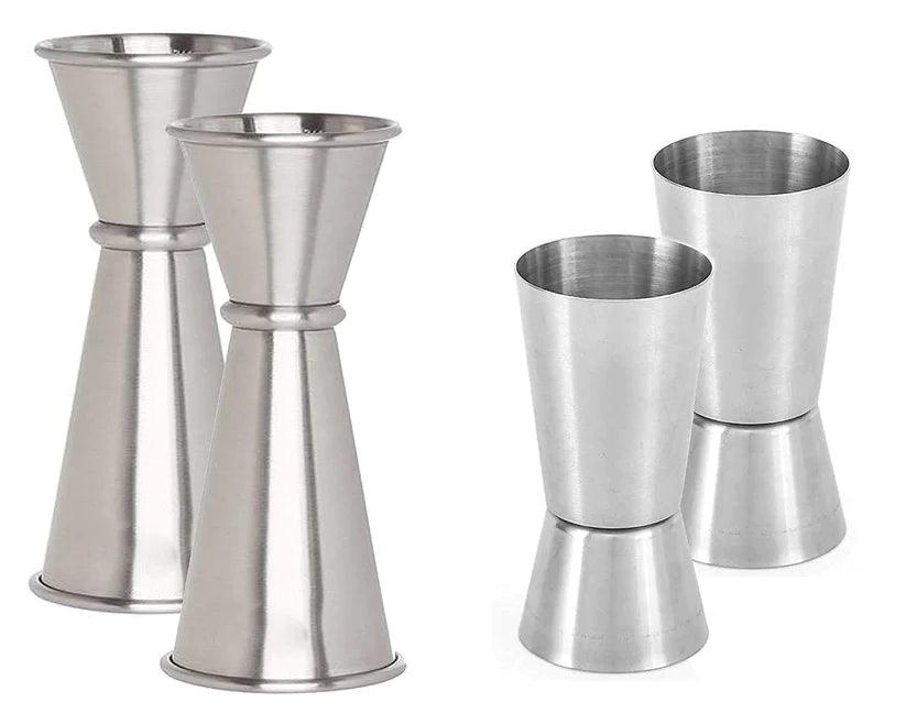 Treasure Exports Stainless Steel Doubled Sided Peg Measure Bar Tool Accessory 30/60 ML Set of 4 Pieces - TREASURE EXPORTS