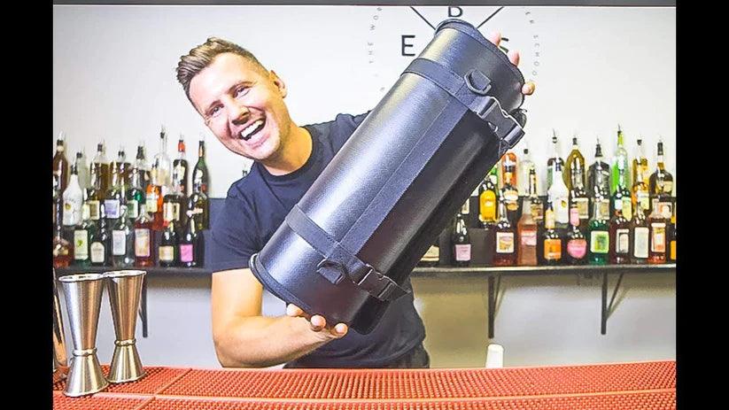 Treasure Exports Roll Up Mixologist Bar Tool Set with 16 Tools (Black Bag) - TREASURE EXPORTS