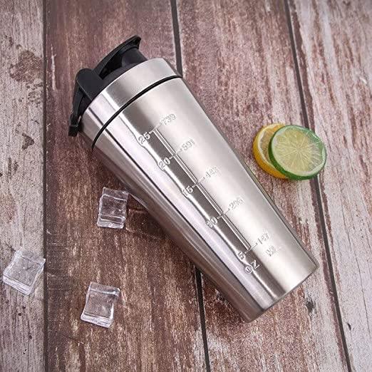 Treasure Protein Shakes Smoothies Supplements Gym Stainless Steel Shaker Bottle, Set of 1, Silver, 700ml - TREASURE EXPORTS