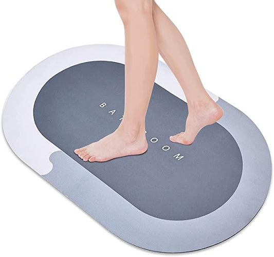 Treasure Floor Mat, Bath Mat, Doormat, Bathroom Carpet. Cushion Mat Super Absorbent Soft Carpet, Quick Dry Dirt Barrier for Home, Office 1pc(40x60cm, Multicolor, Round, Rubber) - TREASURE EXPORTS