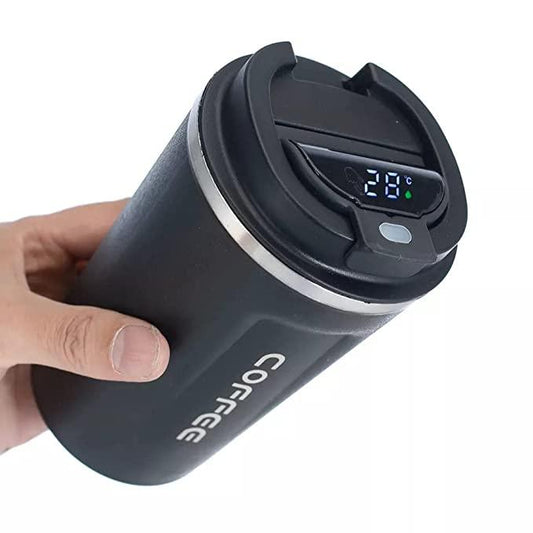 Treasure Stainless Steel Vacuum Insulated Thermal Mug Double Wall Travel Tea, Coffee Mug with Leak Proof Lid & Temperature Display Insulated Hot & Cold Mug 510 ml - TREASURE EXPORTS