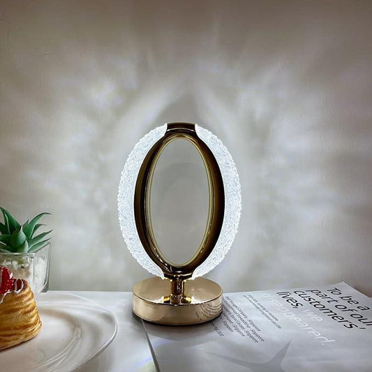 Treasure Touch Control Crystal Table Desk Lamp, 3-Way Dimmable Light, USB Rechargeable Crystal Diamond Table Lamp, Exquisite Night Stand Light Lamp Beside Lamp for Bedroom Living Room - TREASURE EXPORTS