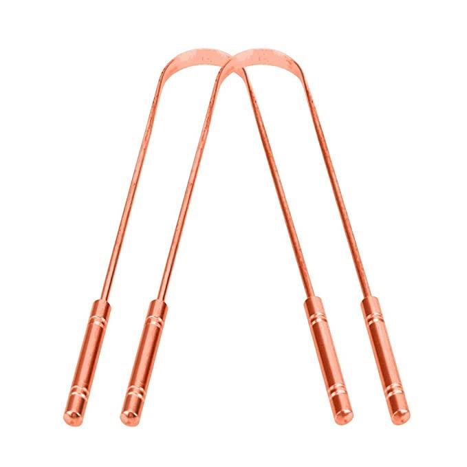 Treasure Premium Pure Copper Tongue Cleaner | Tongue Scraper for Adults and kids | 100% Pure Copper | Naturally Antibacterial | Cleans debris and gunk from tongue - TREASURE EXPORTS