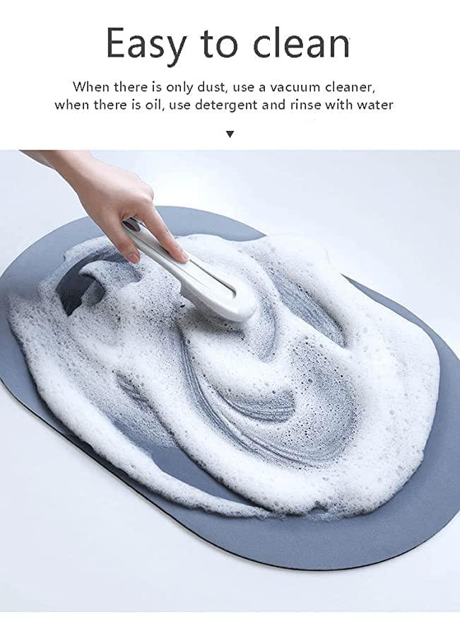 Treasure Floor Mat, Bath Mat, Doormat, Bathroom Carpet. Cushion Mat Super Absorbent Soft Carpet, Quick Dry Dirt Barrier for Home, Office 1pc(40x60cm, Multicolor, Round, Rubber) - TREASURE EXPORTS