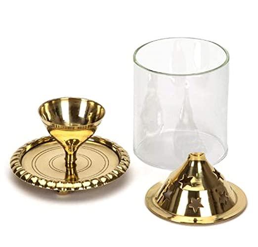Treasure exports Brass Lamp Akhand Puja Diya 7 Inch(Large) - TREASURE EXPORTS