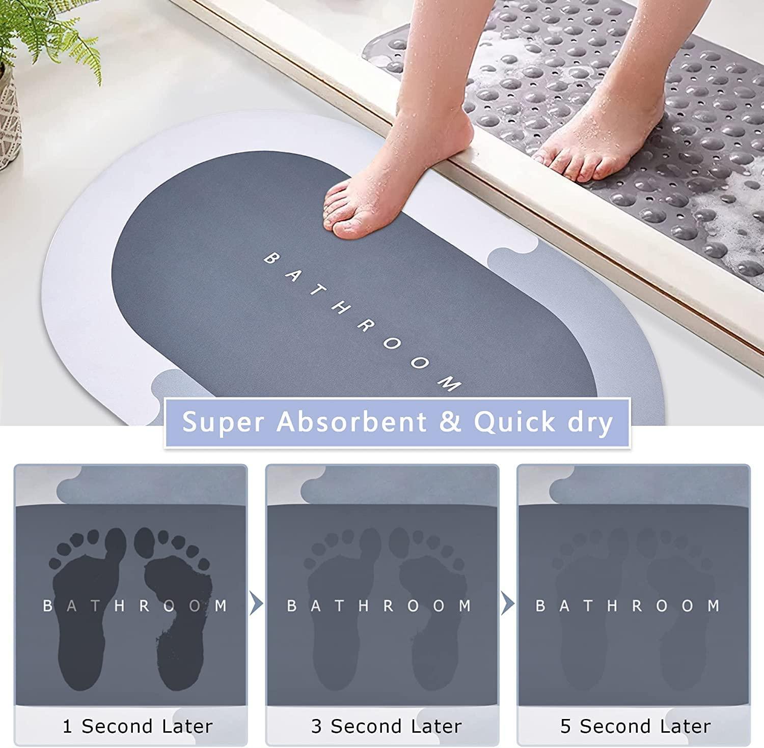 Treasure Floor Mat, Bath Mat, Doormat, Bathroom Carpet. Cushion Mat Super Absorbent Soft Carpet, Quick Dry Dirt Barrier for Home, Office 1pc(40x60cm, Multicolor, Round, Rubber) - TREASURE EXPORTS