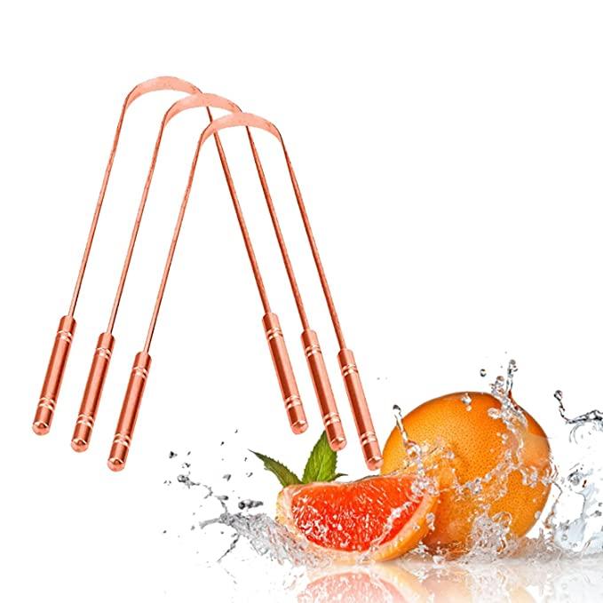 Treasure Premium Pure Copper Tongue Cleaner | Tongue Scraper for Adults and kids | 100% Pure Copper | Naturally Antibacterial | Cleans debris and gunk from tongue - TREASURE EXPORTS